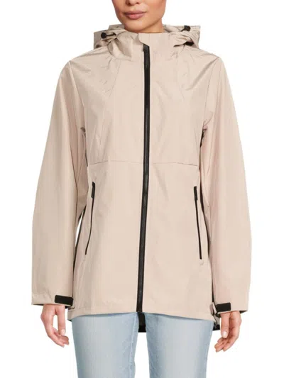 Dkny Sport Women's Logo Hooded Jacket In Suede