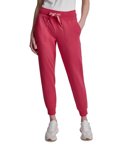 Dkny Sport Women's Logo-drawstring High-rise Joggers In Red
