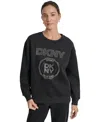 Dkny Sport Women's Medallion-logo Crewneck Sweatshirt