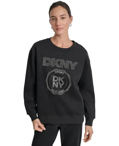 Dkny Sport Women's Medallion-logo Crewneck Sweatshirt