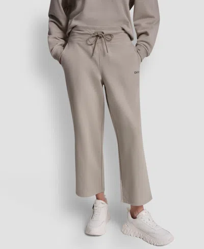 Dkny Sport Women's Metallic Bubble Logo Crop Pants In Gray