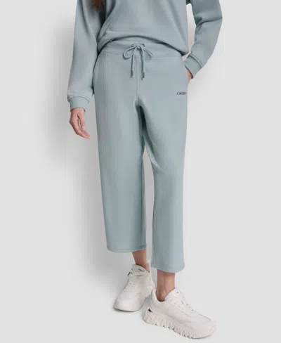 Dkny Sport Women's Metallic Bubble Logo Crop Pants In Gray