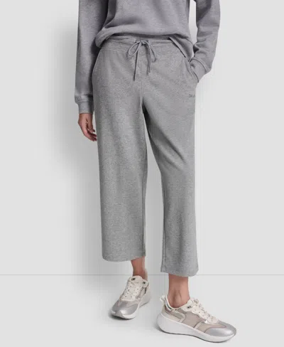 Dkny Sport Women's Metallic Bubble Logo Crop Pants In Gray