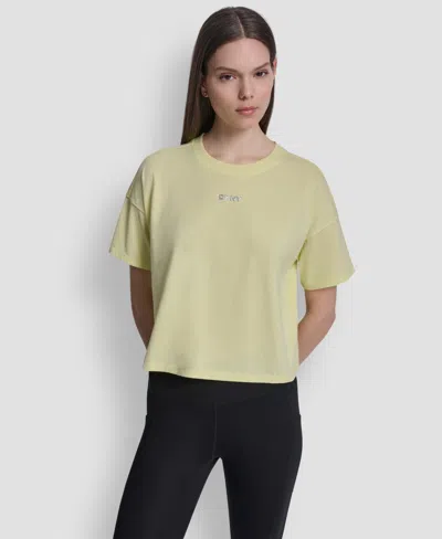Dkny Sport Women's Metallic Bubble Logo Drop Shoulder Pull-on T-shirt