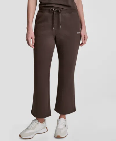 Dkny Sport Women's Metallic Bubble Mid-rise Crop Flare Pants In Brown
