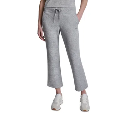 Dkny Sport Women's Metallic Bubble Mid-rise Crop Flare Pants In Gray