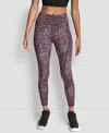 Dkny Sport Women's Printed High-waist 7/8 Tights In Animal Print
