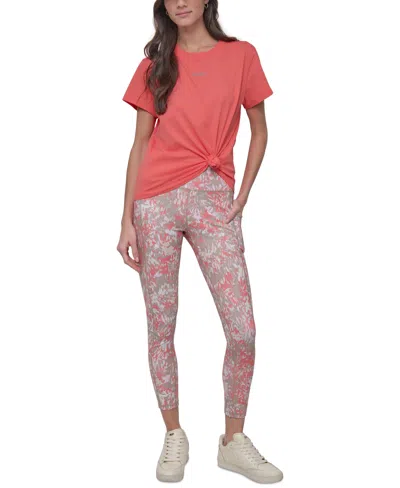 Dkny Sport Women's Printed High-waist 7/8 Tights In Palms Bliss