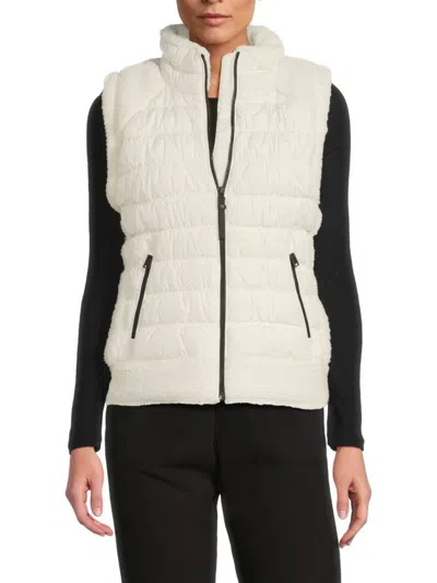 Dkny Sport Women's Quilted Stand Collar Vest In Neutral