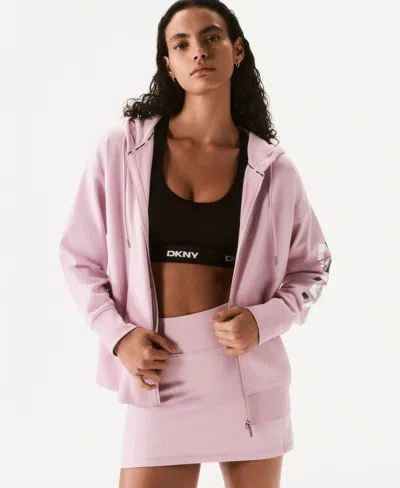 Dkny Sport Women's Regular-fit Full Zip Hoodie In Pink
