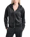 Dkny Sport Women's Rhinestone Embellished Hoodie In Blk,black