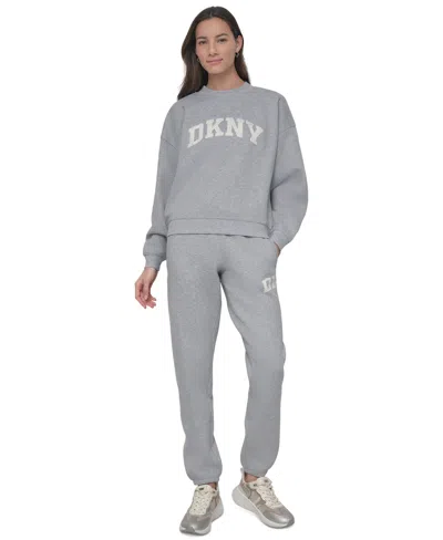 DKNY SPORT WOMEN'S RHINESTONE LOGO CREWNECK TOP