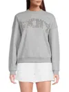 Dkny Sport Women's Rhinestone Logo Sweatshirt In Gray