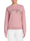Dkny Sport Women's Rhinestone Logo Sweatshirt In Pink