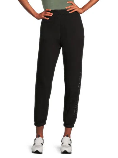 Dkny Sport Women's Rhinsestone Logo Joggers In Black