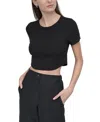 Dkny Sport Women's Ribbed Crop Top In Black