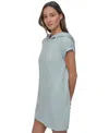 Dkny Sport Women's Roll-sleeve Hooded Sneaker Dress In Green