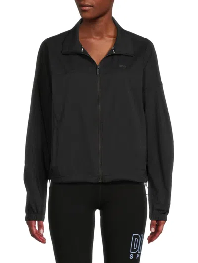 Dkny Sport Women's Ruched Zip Jacket In Black