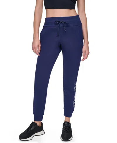 Dkny Sport Women's Sequin Mid-rise Joggers In Blue