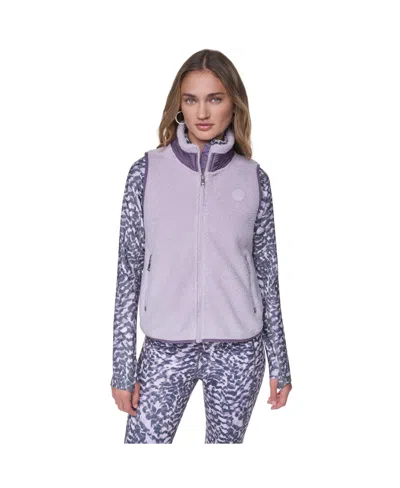 Dkny Sport Women's Sherpa Mock-neck Jacket With Woven Piecing In Multi