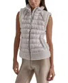 Dkny Sport Women's Sherpa-trim Zip-front Puffer Vest In Oat