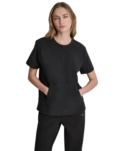 Dkny Sport Women's Short-sleeve Crewneck Top In Black