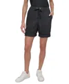 Dkny Sport Women's Smocked-waist Convertible Shorts In Black