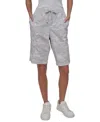 Dkny Sport Women's Smocked-waist Convertible Shorts In Camo Vapor Grey