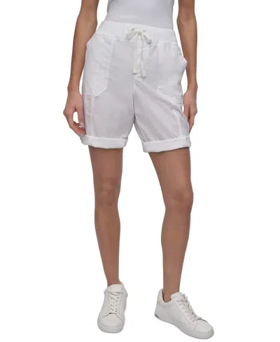 Dkny Sport Women's Smocked-waist Convertible Shorts