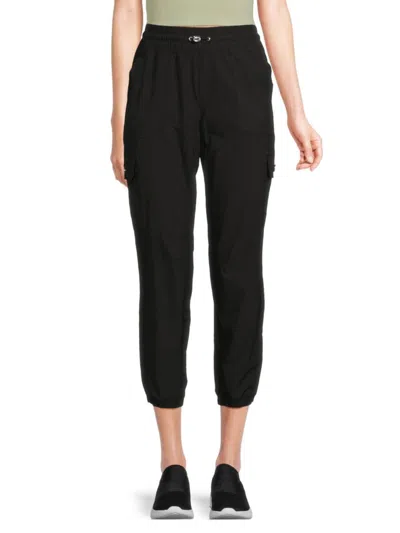Dkny Sport Women's Smocked Waist Cropped Joggers In Black