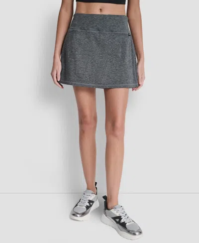 Dkny Sport Women's Space-dye Pull-on Bike Skort In Gray