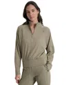 Dkny Space Dye Half Zip Sweatshirt In Green