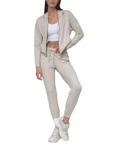 Dkny Sport Women's Spacedye High-waist Slim Joggers In Pebble Spacedye