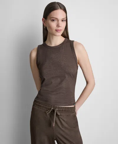 Dkny Sport Women's Spacedye Crewneck Tank Top In Brown