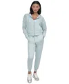 Dkny Sport Women's Spacedye Full-zip Long-sleeve Hoodie In Mineral Spacedye