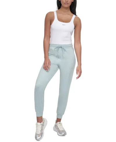 Dkny Sport Women's Spacedye High-waist Slim Joggers In Mineral Spacedye