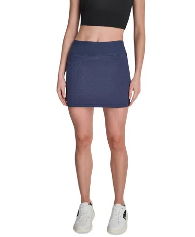 Dkny Sport Women's Space-dye Pull-on Bike Skort In Blue