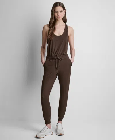Dkny Sport Women's Spacedye Tank Jumpsuit In Brown