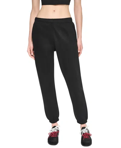 Dkny Sport Women's Stacked Puff Outline Animal Jogger Straight Pants In Black