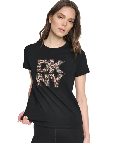 Dkny Sport Women's Stacked Puff Outline Short-sleeve T-shirt In Black