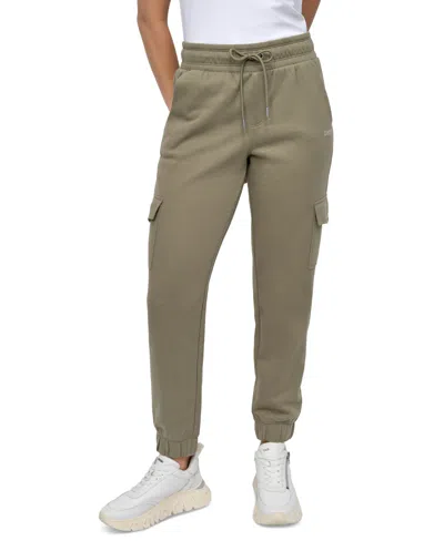Dkny Sport Women's Studded-logo Cargo Joggers In Green