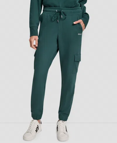 Dkny Sport Women's Studded-logo Cargo Joggers In Green