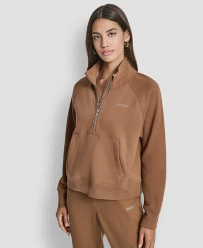 Dkny Sport Women's Studded-logo Half-zip Sweatshirt