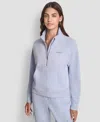 Dkny Sport Women's Studded-logo Half-zip Sweatshirt In Blue