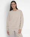 Dkny Sport Women's Tonal Logo Patch Crewneck Sweatshirt In Brown