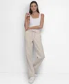 Dkny Sport Women's Tonal Logo Patch Relaxed Fit Track Pants In Brown