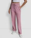 Dkny Sport Women's Tonal Logo Patch Relaxed Fit Track Pants In Pink