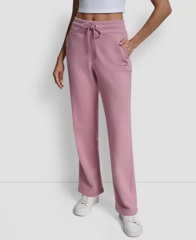 Dkny Sport Women's Tonal Logo Patch Relaxed Fit Track Pants In Pink