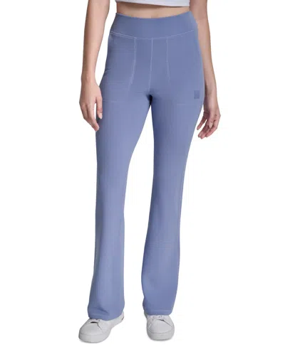 Dkny Sport Women's Transcend Thermal Flare Pants In Blue