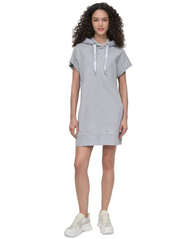 Dkny Sport Women's Two-tone Hooded Mini Dress In Blue